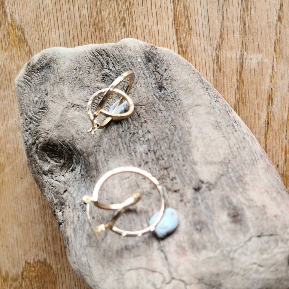 Solid 14k Double Hoop Earring